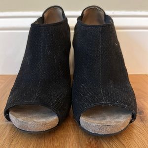 7.5 black suede wedge sandals